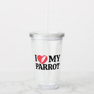 Verre En Acrylique Minimal Personalized Parrot Lover Quote Typography