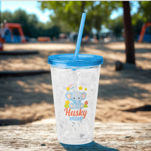 Verre En Acrylique Moderne Funny Husky Maman Cute Elephant