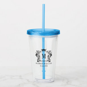 Verre En Acrylique Monogramme de la couronne de crête royale