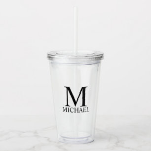 Verre En Acrylique Monogramme et nom personnalisés classique Tum acr