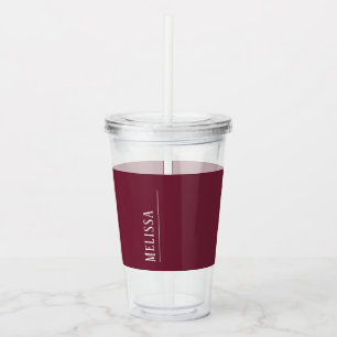 Verre En Acrylique monogramme personnalisé, couleur lavande mauve