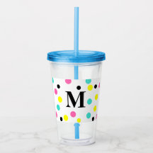 Monogramme rose jaune Pois