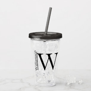 Verre En Acrylique Monogramme simple personnalisé