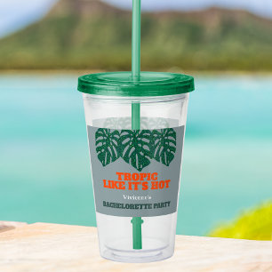 Verre En Acrylique Monstera de Bachelorette Tropicale Bienvenue