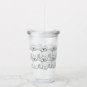 Verre En Acrylique Motif blanc de chiot de Floofy