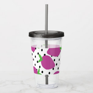 Verre En Acrylique Motif de fraises abstraites modernes