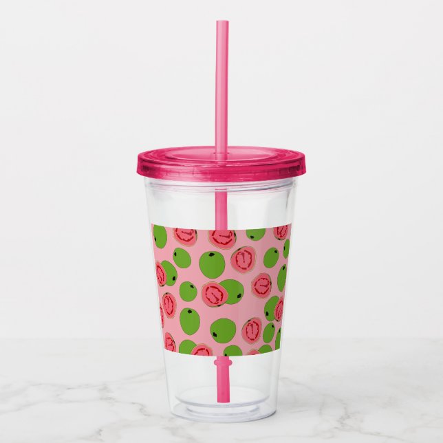 Verre En Acrylique Motif de fruits de goyave (Devant)