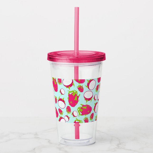 Verre En Acrylique Motif de fruits dragon (Devant)