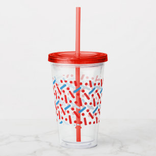 Verre En Acrylique Motif de paillettes patriotiques