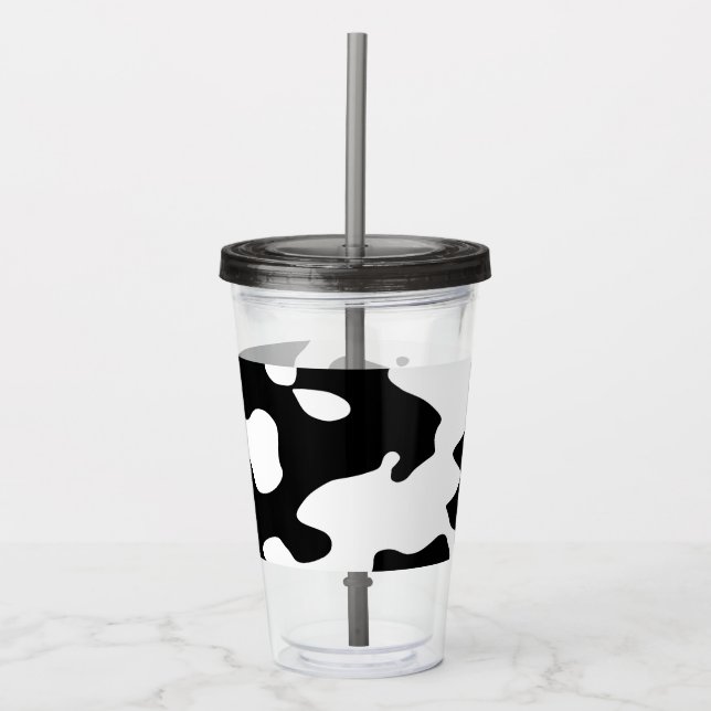 Verre En Acrylique Motif de vache noir et blanc (Devant)
