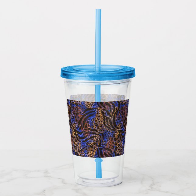 Verre En Acrylique Motif d'impression Leopard et Zebra (Devant)