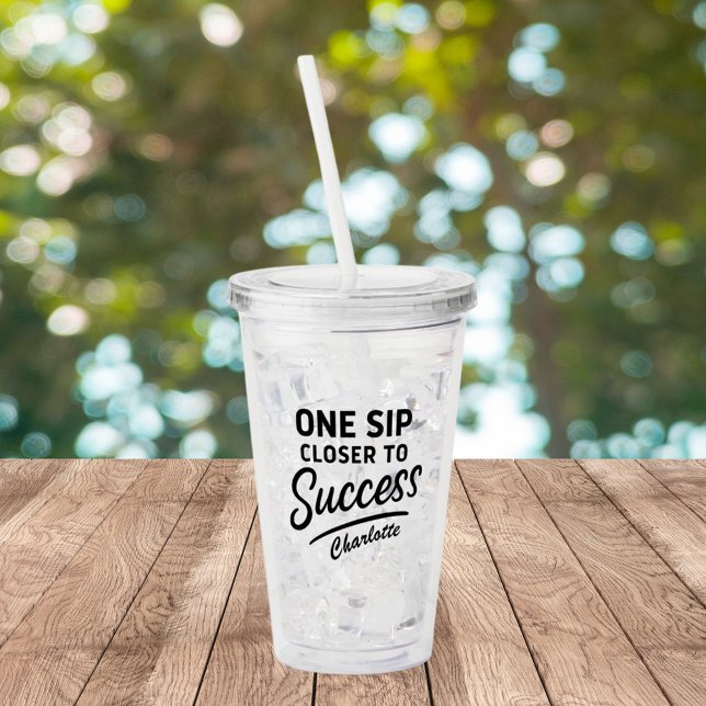 Verre En Acrylique Motivation succès citation noir (Créateur téléchargé)