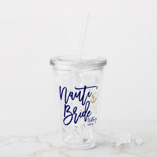 Verre En Acrylique Nauti Mariée Funny Bachelorette côtière