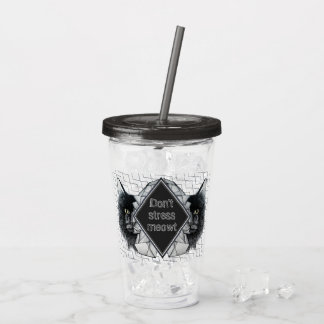 Verre En Acrylique Ne pas stresser le chat géométrique Meowt
