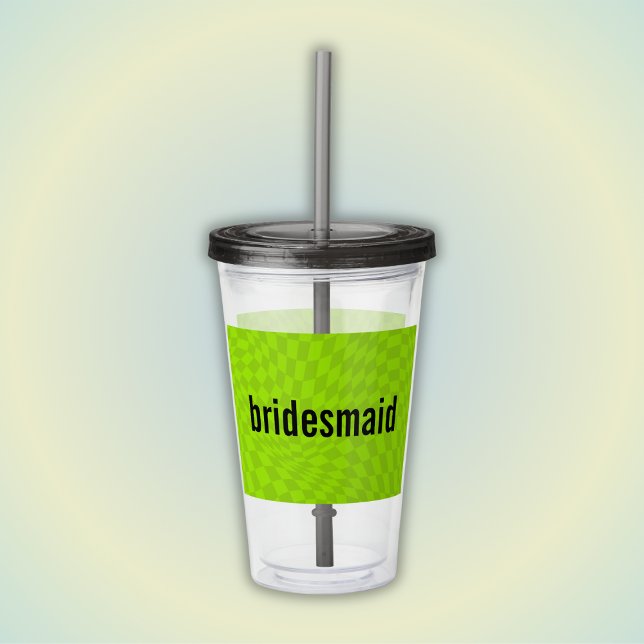 Verre En Acrylique Neon Slime Green Summer Bachelorette Bridesmaid (Créateur téléchargé)