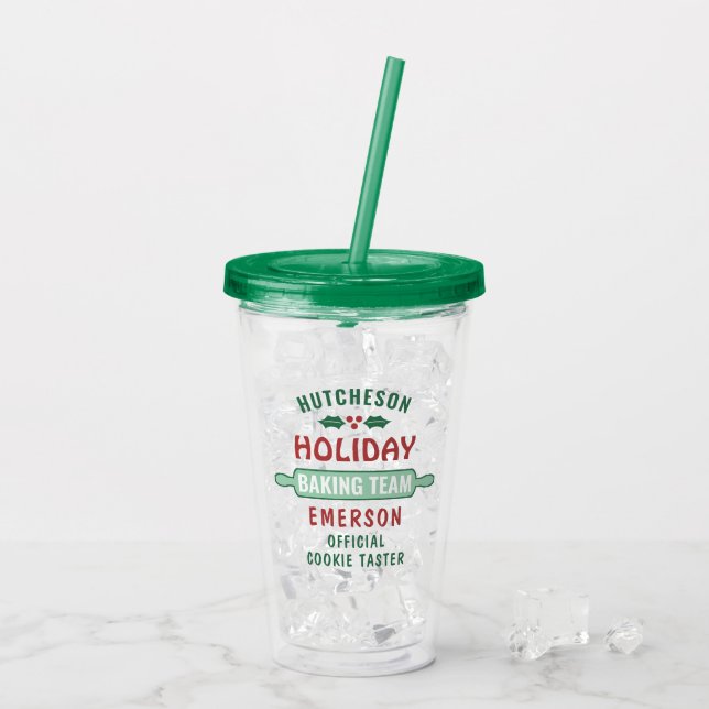 Verre En Acrylique N'Importe Quel Texte Équipe De Cuisinière De Vacan (Dos glace)
