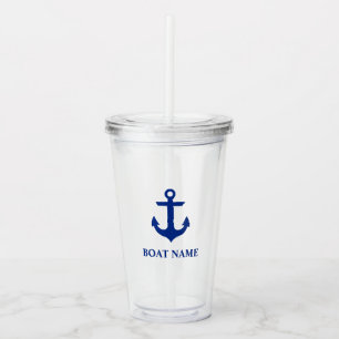 Verre En Acrylique Nom nautique de bateau d'Ancre