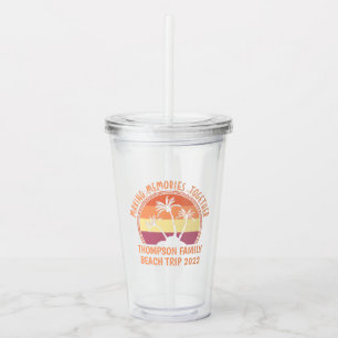 Verre En Acrylique Nom Personnalisé Famille Vacances Summer Beach Tri