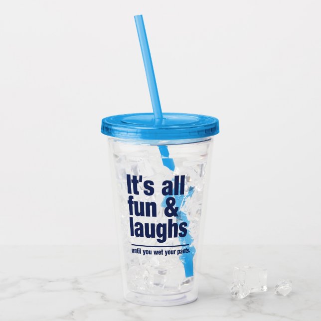 Verre En Acrylique Nom personnalisé FUN & LAUGHS (Devant glace)