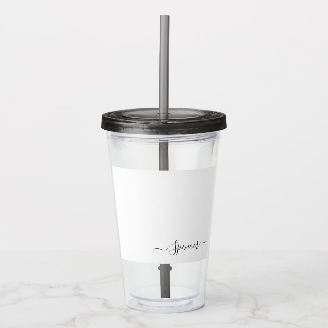 Verre En Acrylique Nom personnalisé personnalisé tumbler (Devant)