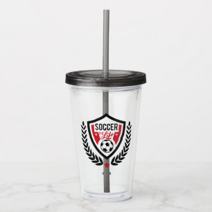 Verre En Acrylique Nom personnalisé Tumbles du logo de football