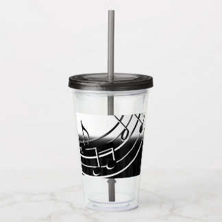 Verre En Acrylique Notes musicales Paruline acrylique