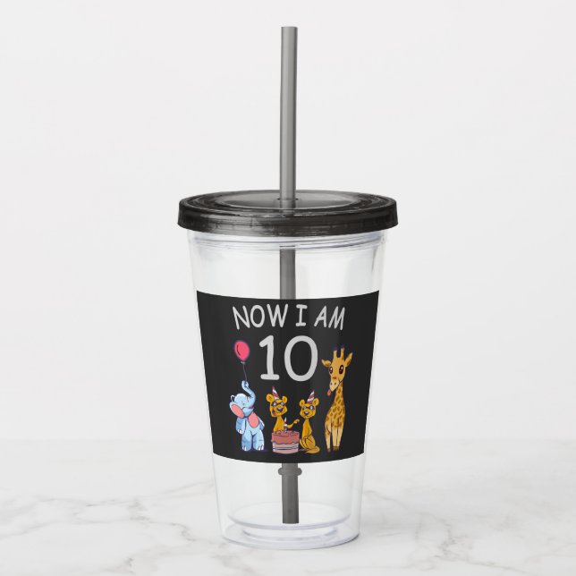 Verre En Acrylique Now I, 10 ans d'âge 10 Birthday (Devant)