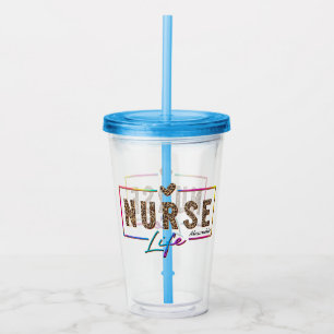 Verre En Acrylique "Nurse Life" en Elegant Rainbow Colors