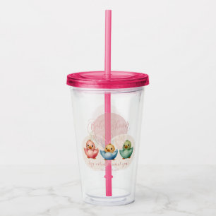 Verre En Acrylique Oiseaux d'Oeufs de Cute Kawaii Baby shower coloré
