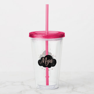 Verre En Acrylique Or rose rose de luxe et cristal obsidien
