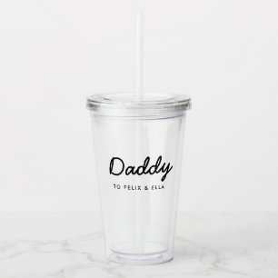 Verre En Acrylique Papa Kids Names Modern Father's Day