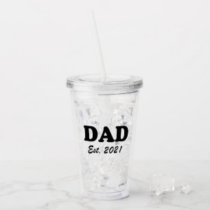 Verre En Acrylique Papa personnalisé Date établie personnalisée moder