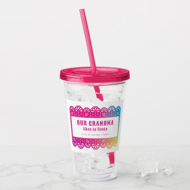 Verre En Acrylique Papel Picado Fun Fiesta (Devant glace)