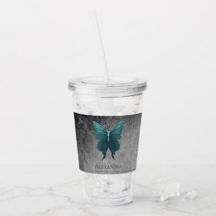 Verre En Acrylique Papillon à bijoux turquoise