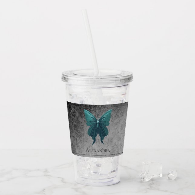 Verre En Acrylique Papillon à bijoux turquoise (Devant glace)