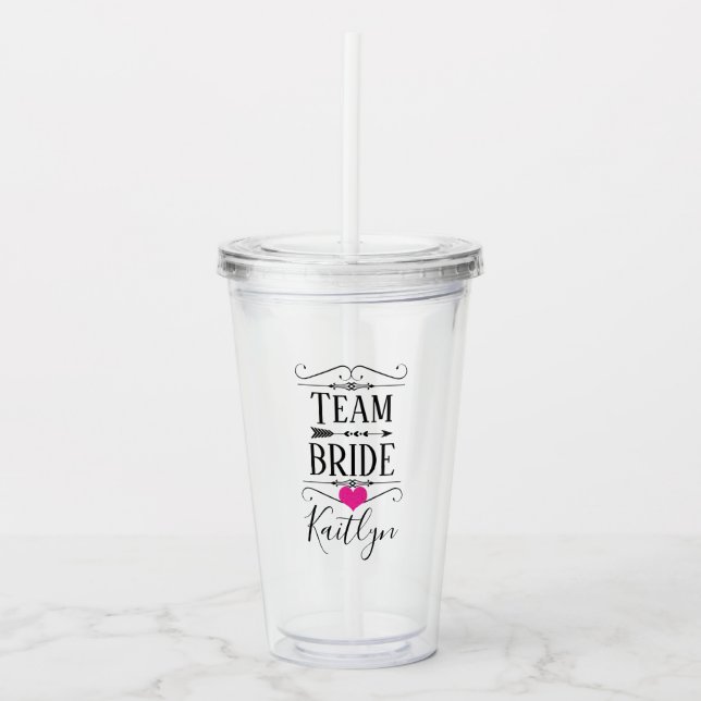 VERRE EN ACRYLIQUE PARTI BRIDAL DE L'ÉQUIPE PERSONNALISÉ TUMBLER (Devant)