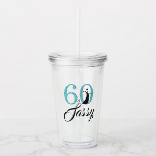 Verre En Acrylique Parties scintillant Bleue Clair Soixante Sassy 60e