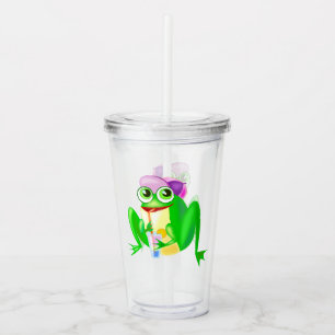 Verre En Acrylique Paruline acrylique avec Happy Frog - Fun