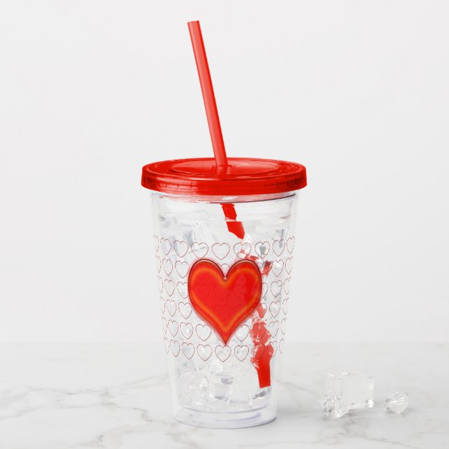 Verre En Acrylique Paruline acrylique - Carres et traits du coeur (Devant glace)