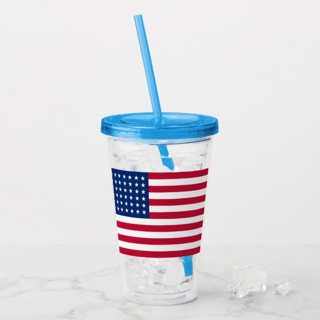 Verre En Acrylique Paruline acrylique du drapeau américain patriotiqu (Devant glace)