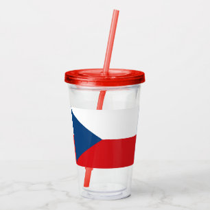Verre En Acrylique Paruline acrylique patriotique avec drapeau de Cze