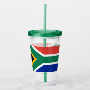 Verre En Acrylique Paruline patriotique avec drapeau d'Afrique du Sud