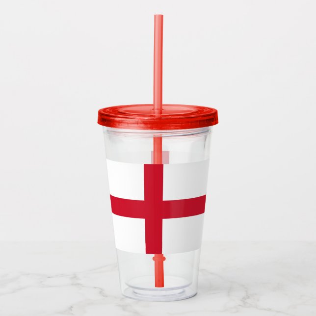 Verre En Acrylique Paruline patriotique avec drapeau d'Angleterre (Devant)