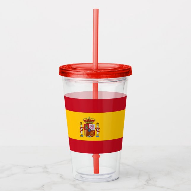 Verre En Acrylique Paruline patriotique avec drapeau d'Espagne (Devant)