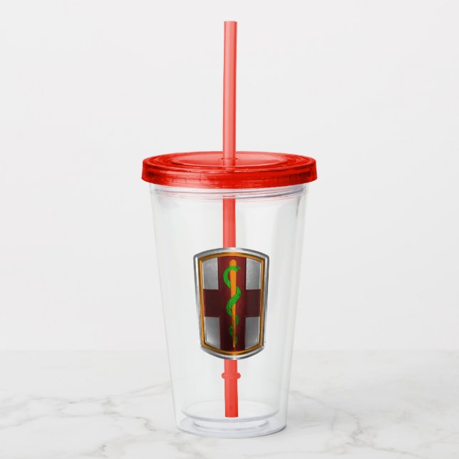 Verre En Acrylique Patchs encadré d'argent de la 1ère Brigade Médical (Devant)