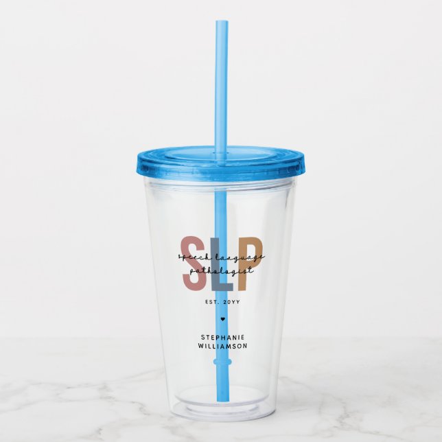 Verre En Acrylique Pathologiste du langage SLP personnalisé (Devant)