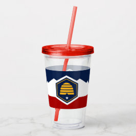 Verre En Acrylique Patriotic Acrylic Tumbler with flag of Utah, USA