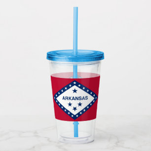 Verre En Acrylique Patriotique Acrylique Tumbler avec drapeau Arkansa