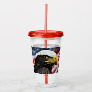 Verre En Acrylique Patriotique/Aigle/Américain/USA