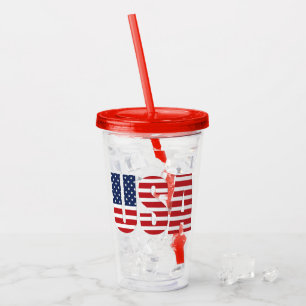 Verre En Acrylique Patriotique Juillet 4 Acrylique Tumbler